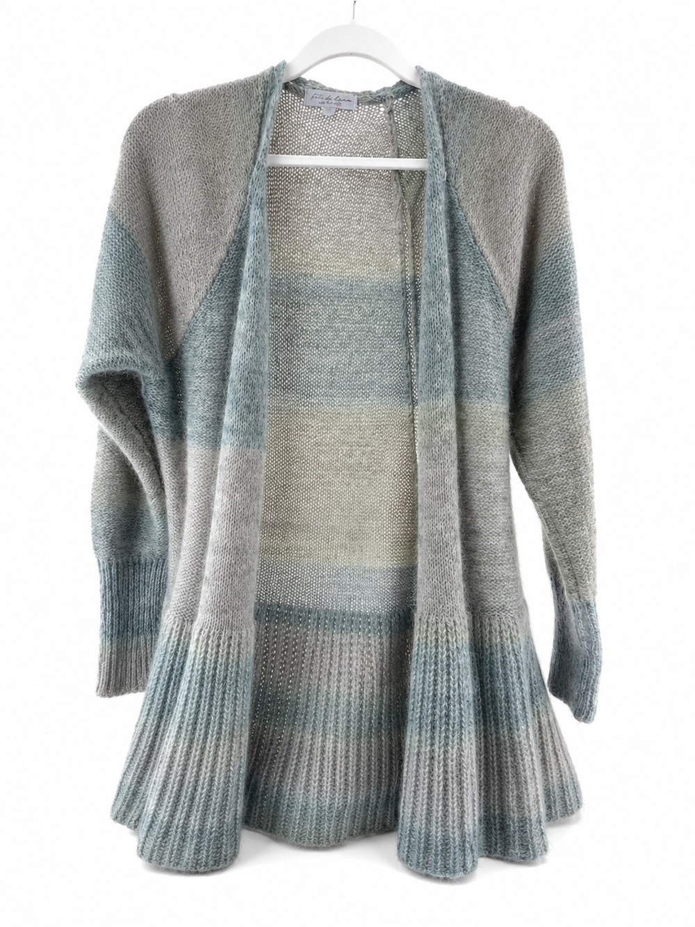 Fili di Lana made in italy Open-Front Ombre Knit mohair wool blend cardigan